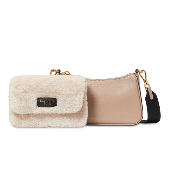 ♠️kate spade new york ♠️Double Up Faux Shearling Crossbody Bag - Picture 4 of 10